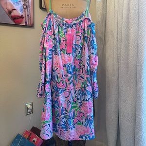 Lilly Pulitzer Long Sleeve Off the Shoulder Lana Skort Romper XL NWT